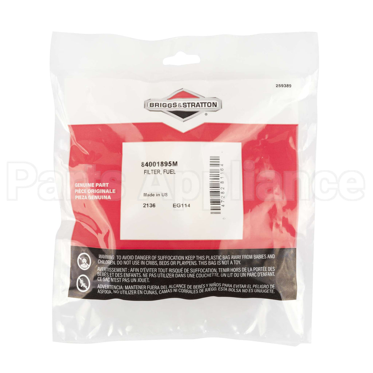84001895M Briggs & Stratton Filter Fuel