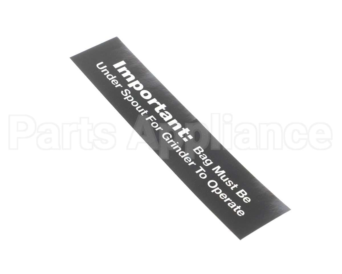 84967 Grindmaster Cecilware Decal, 800 Bag Under Spout