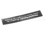 84967 Grindmaster Cecilware Decal, 800 Bag Under Spout
