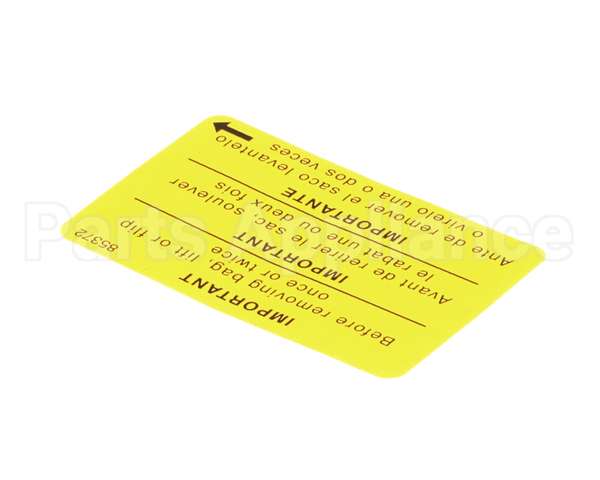 85372 Grindmaster Cecilware Decal, 875 Flip To Clean Out