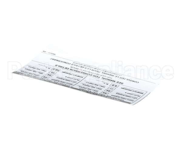 8837120 Apw Wyott Label, Orifice Size
