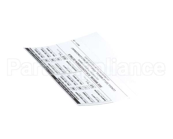 8837120 Apw Wyott Label, Orifice Size
