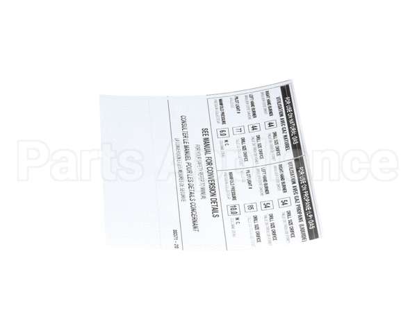 8837120 Apw Wyott Label, Orifice Size