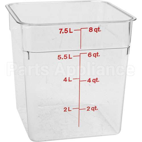 8SFSCW Compatible Cambro Container Sq Clear 8Qt