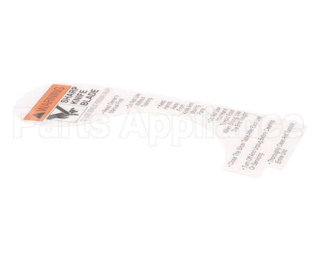 910242 Globe Slicer Warning Label Nsf8