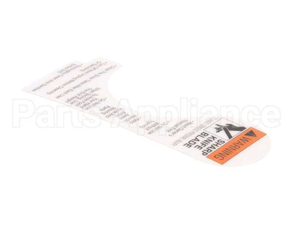 910242 Globe Slicer Warning Label Nsf8