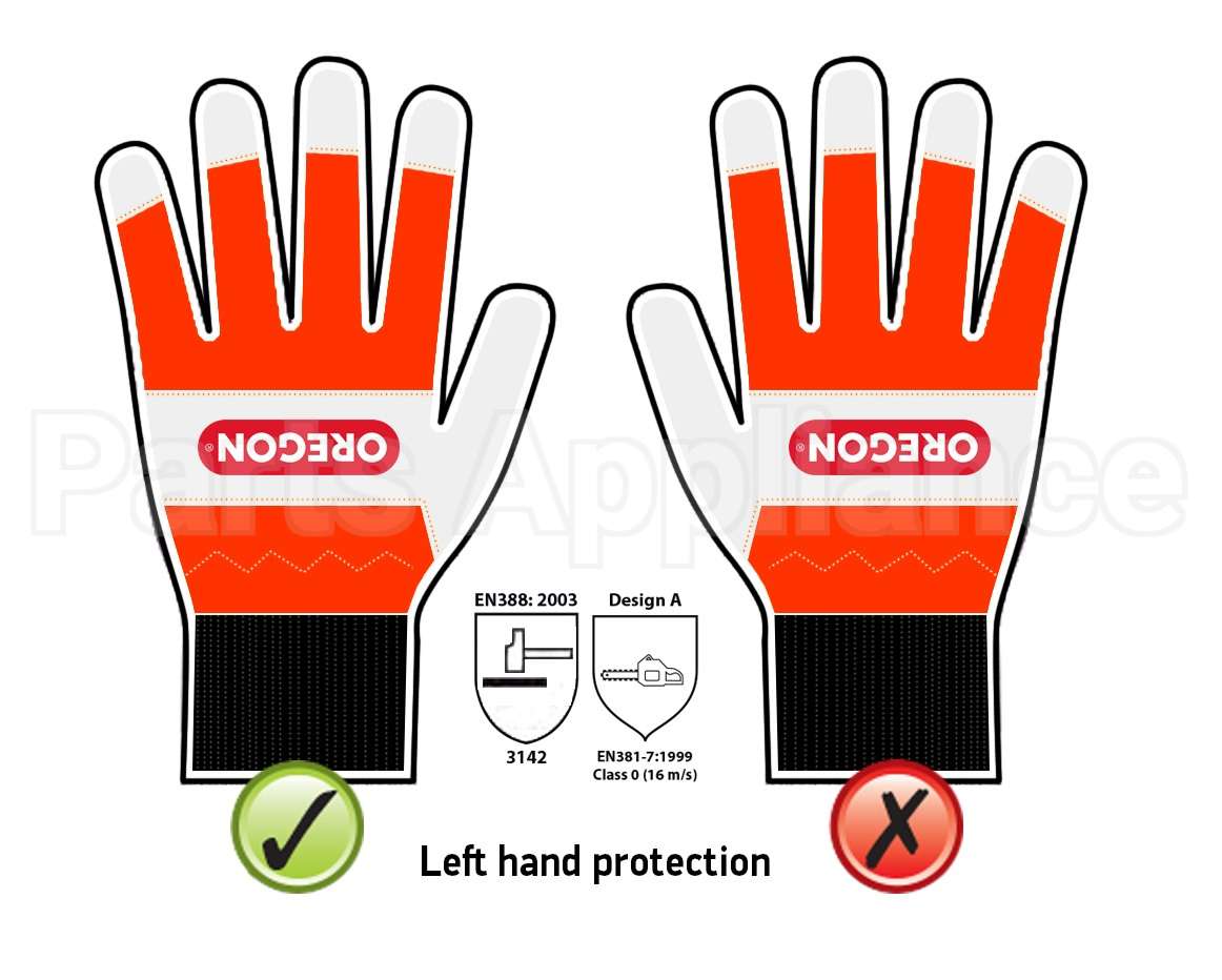 91305L Oregon Chainsaw Gloves - Size 10