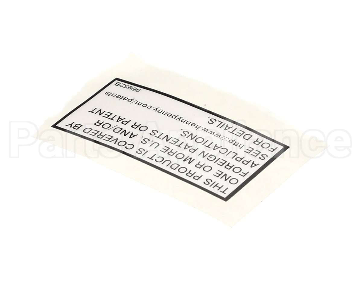 96952 Henny Penny Label-Patent, General