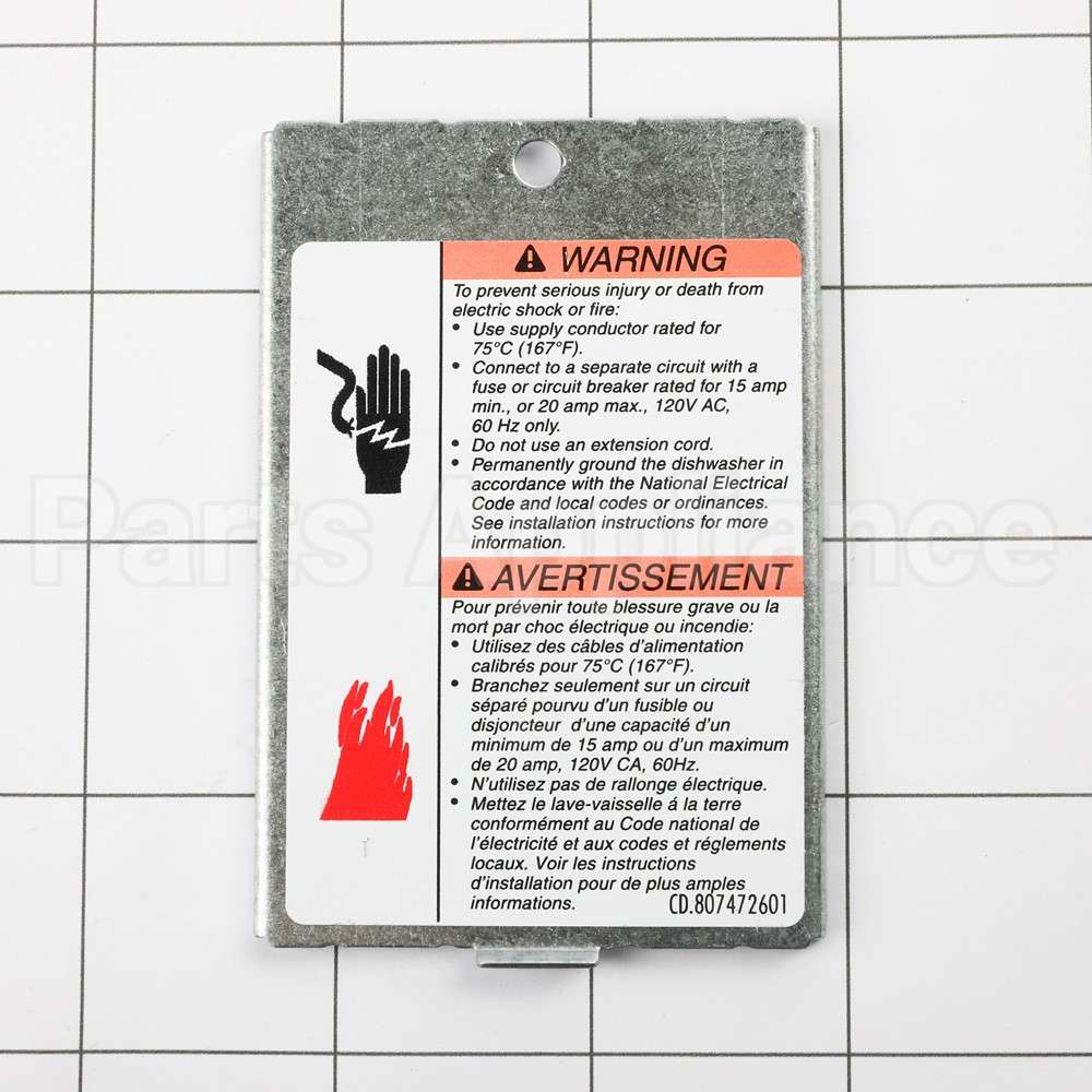 A03337103 Frigidaire Cover