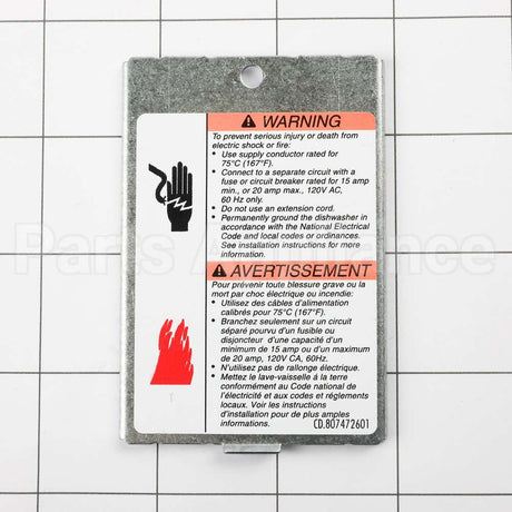 A03337103 Frigidaire Cover