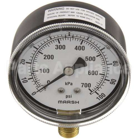 A12414 Compatible Middleby Pressure Gauge 2-1/2, 0-100Psi