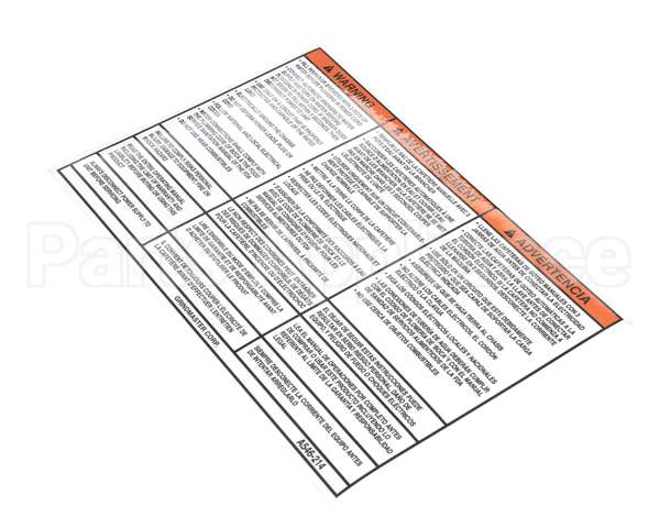 A546-214 Grindmaster Cecilware Label, Warning, Startup Instr