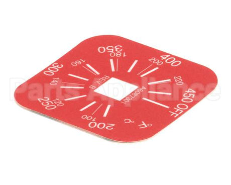 A6087301 Pitco Label,Thermostat 200-450F