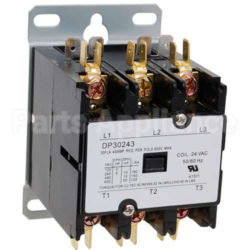 ATOE-1587-4 Compatible Accutemp Contactor 3 Pole, 40 Amp 24V