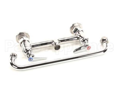 B-0221 T&S Brass Double Pantry Faucet, Deck Mount, 8 Cent