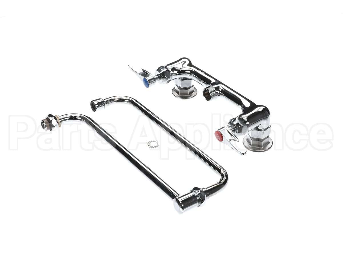 B-0230-24DJ-CR T&S Brass Faucet, 8 Wall Mount, Ceramas, 24 Double
