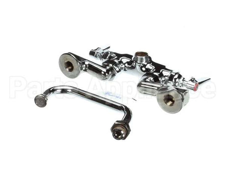 B-0237 T&S Brass Double Pantry Faucet Wall Mount Adjust