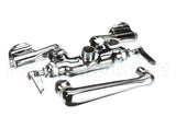 B-0243 T&S Brass Double Pantry Faucet Wall Mount Adjust