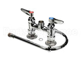 B-0325-CR T&S Brass 4 Cc Double Pantry Faucet Swivel Goose