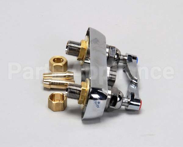 B-1110-LN T&S Brass Workboard Faucet, Deck Mount, 4 Centers,