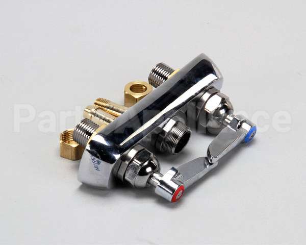 B-1110-LN T&S Brass Workboard Faucet, Deck Mount, 4 Centers,