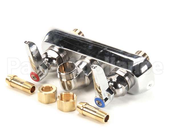 B-1115-LN T&S Brass Workboard Faucet, Wall Mount, 4 Centers,