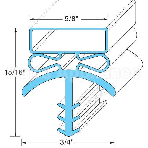 B016545 Compatible Midwest Appliance Parts Door Gasket