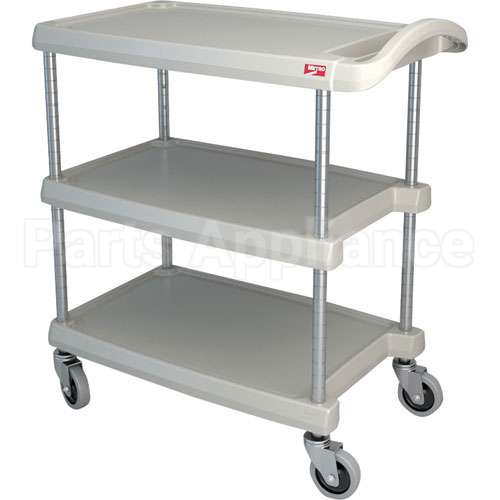 BC1627-34G-SR Compatible Intermetro Cart, Utility, 3 Shelf, Gray