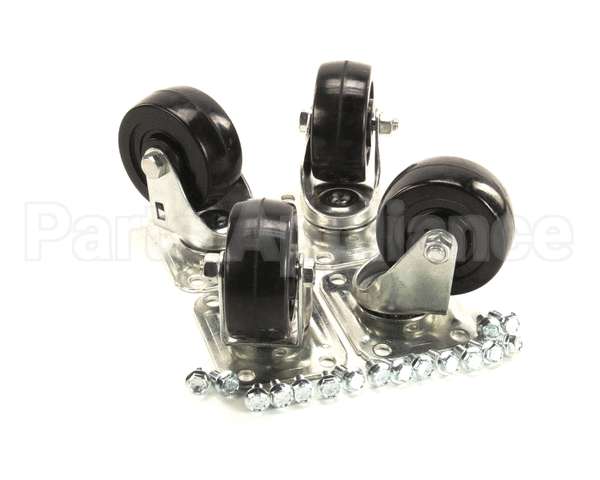 C-4X4 Glastender Caster, Swivel, Plate, 3-3/4"H, Set Of 4