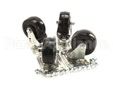 C-4X4 Glastender Caster, Swivel, Plate, 3-3/4"H, Set Of 4