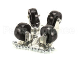 C-4X4 Glastender Caster, Swivel, Plate, 3-3/4"H, Set Of 4