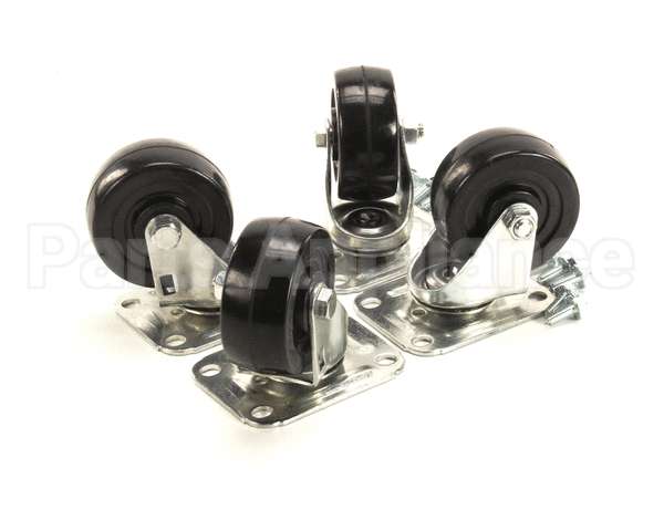 C-4X4 Glastender Caster, Swivel, Plate, 3-3/4"H, Set Of 4