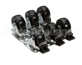 C-6X4 Glastender Caster, 3-3/4" H, Set Of Six