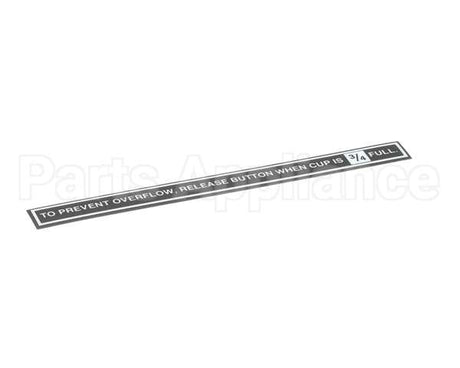 CA-1027 Wilbur Curtis Label, Prevent Overflow