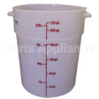 CAMRFS22148 Compatible Cambro Container Rnd 22Qt -148 Poly/White
