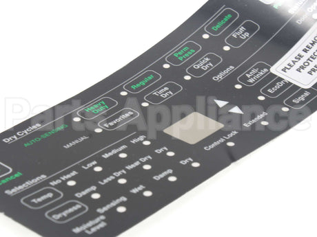 D516225 Speed Queen Overlay,Control Dryer Rc H4 Hec Sq Black