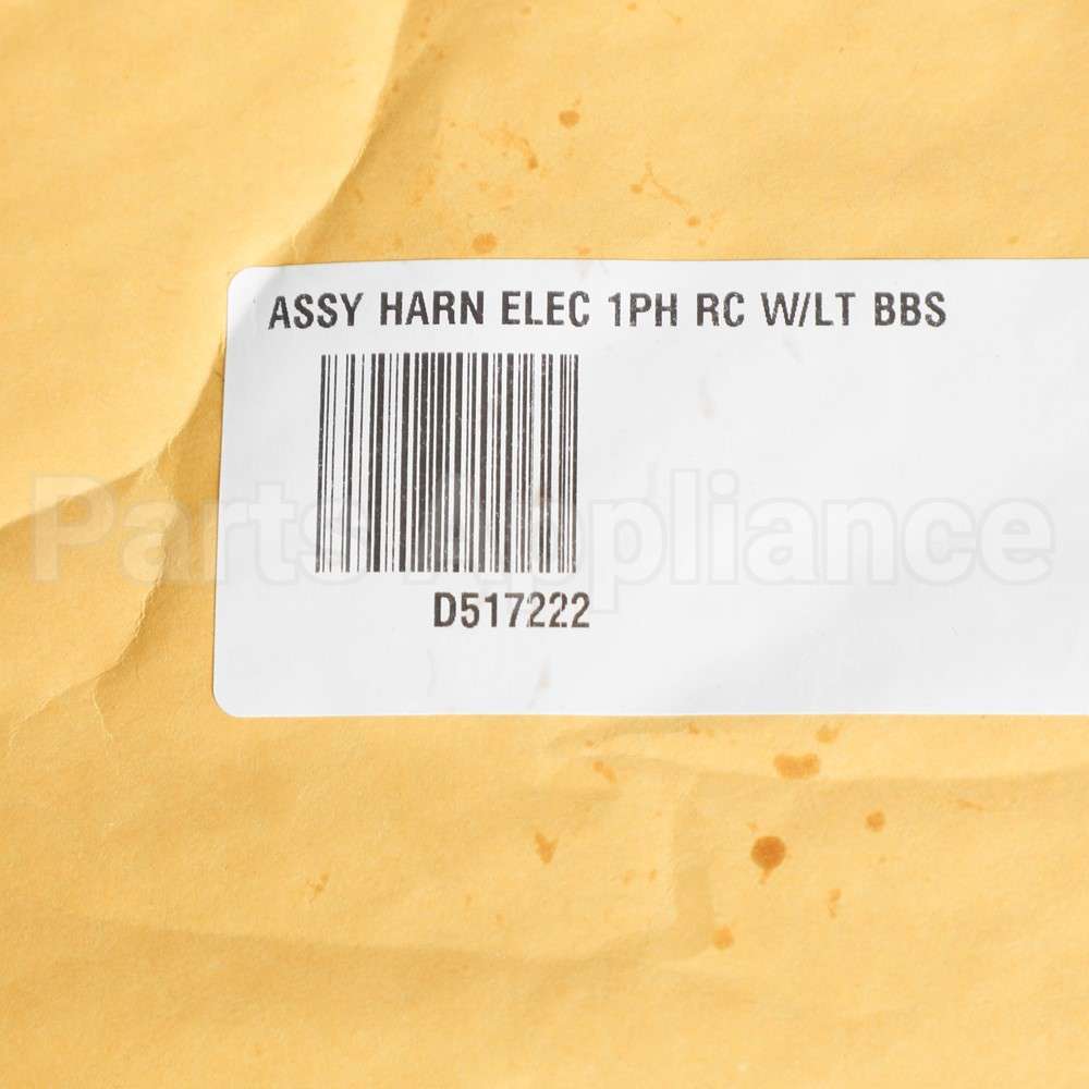 D517222 Speed Queen Assy Harn Elec 1Ph Rc W/Lt Bbs