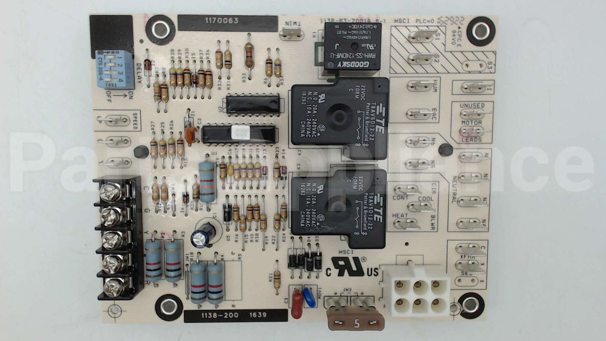1170063 International Comfort Products Control Fan Timer Board