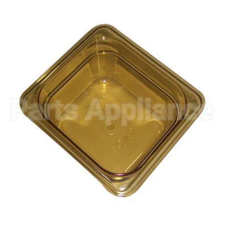 FG205P00AMBR Compatible Rubbermaid Amber Pan - 1/6 Size, 4" Deep