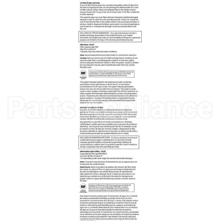 FX12P GE Repl. Filter