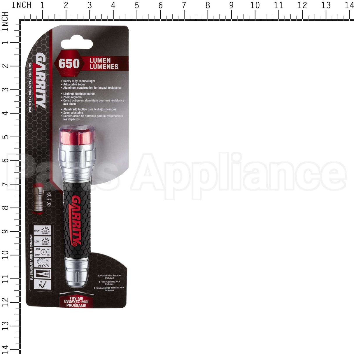 GA8014 Garrity 650Lm Tactical Flashlight