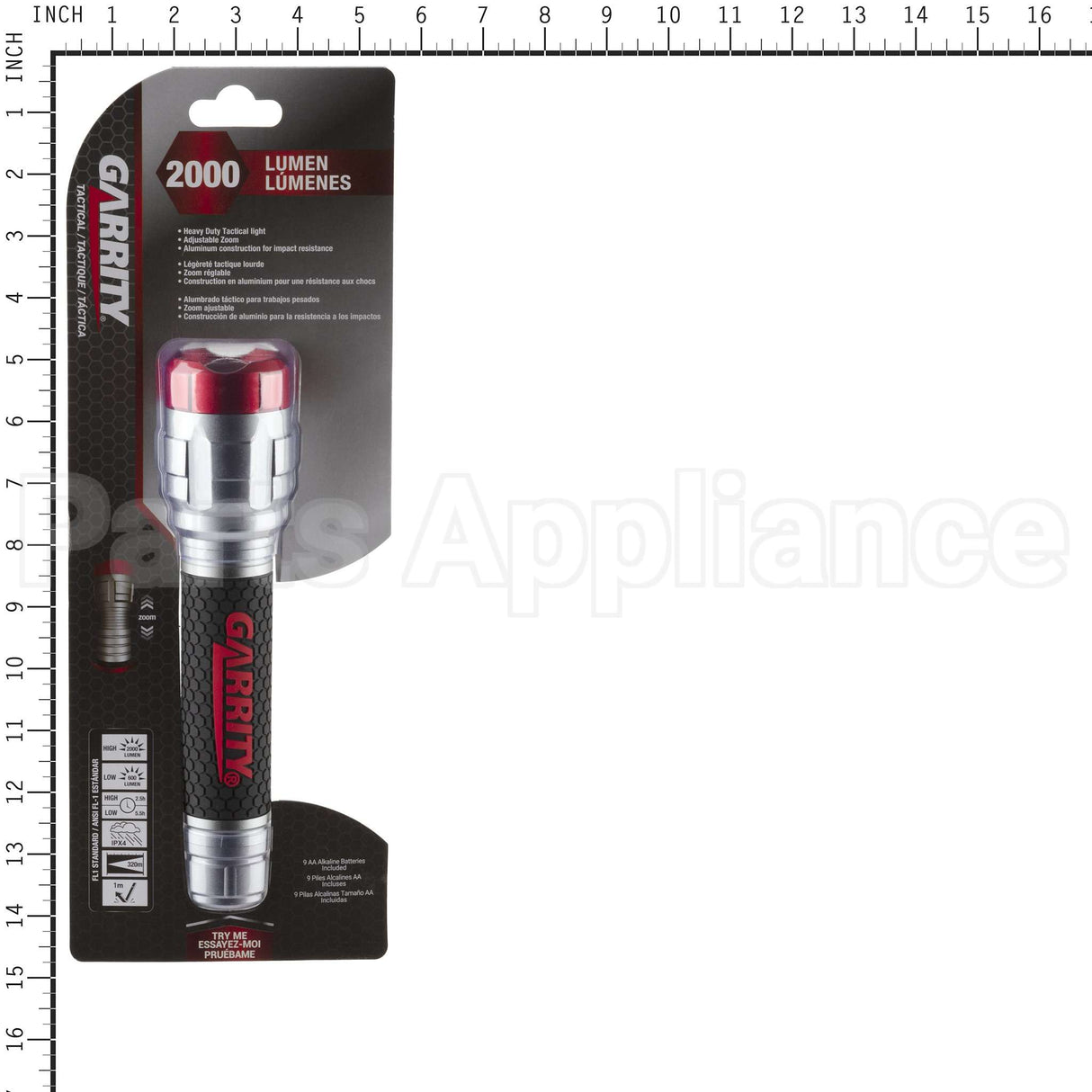 GA8016 Garrity 2000Lm Tactical Flashlight