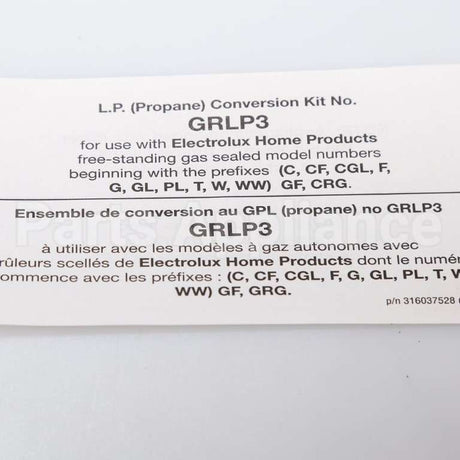 GRLP3 Frigidaire Lp Conversion Kit