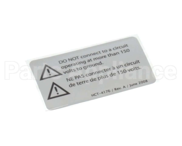 HCT-4176 Turbochef Label, Hhc 2020, Do Not Connect To Circu