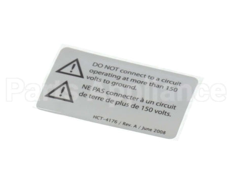 HCT-4176 Turbochef Label, Hhc 2020, Do Not Connect To Circu
