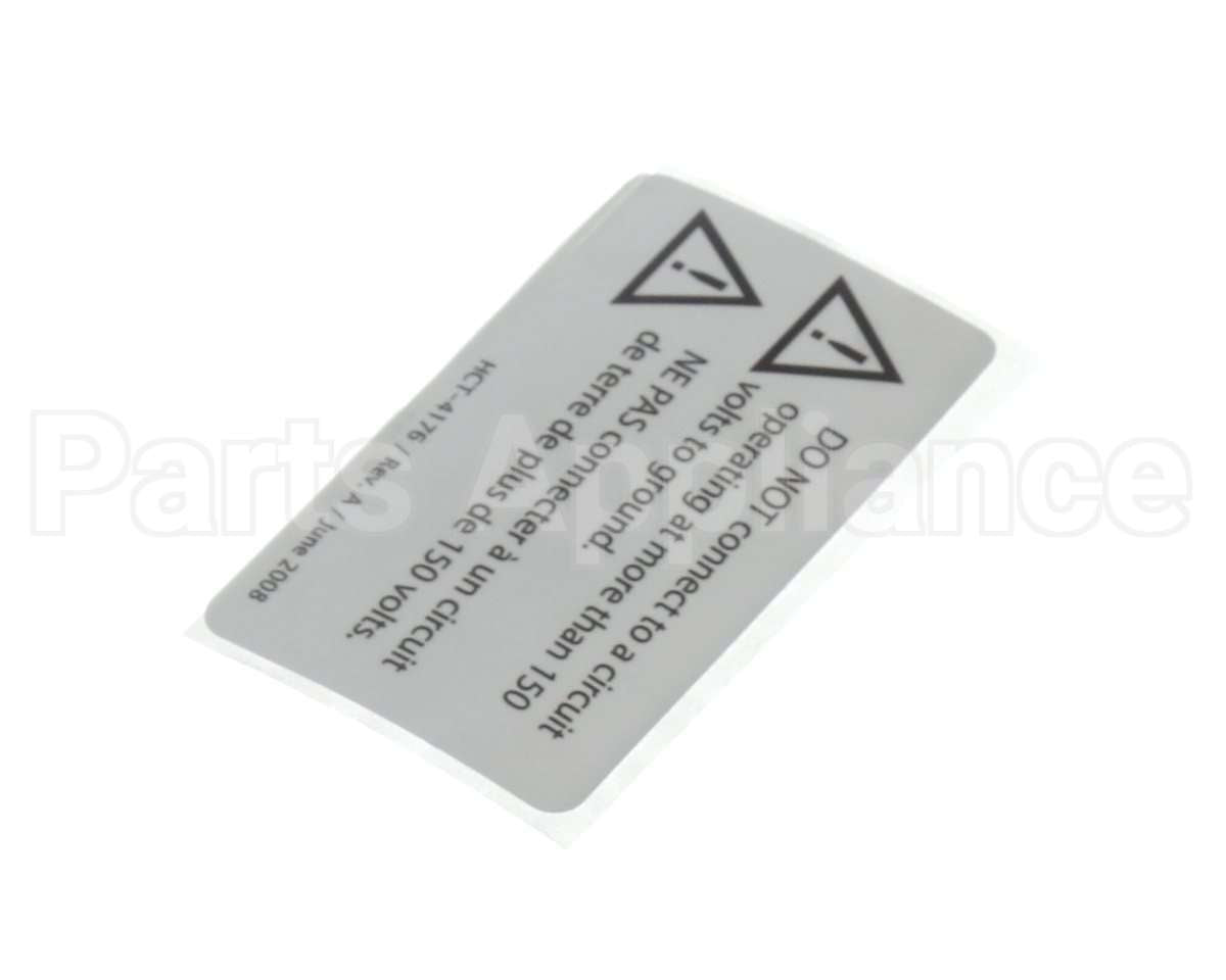 HCT-4176 Turbochef Label, Hhc 2020, Do Not Connect To Circu