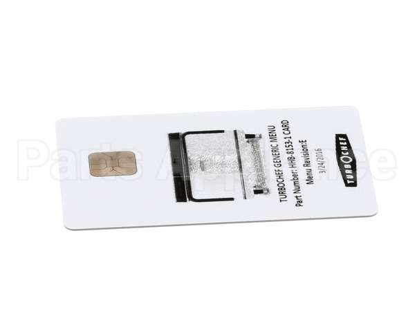 HHB-8153-1 CARD Turbochef Menu Card,Prgrmd,Hhb,Gen Mkt,Dual Temp