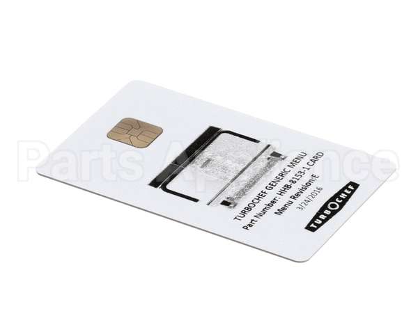 HHB-8153-1 CARD Turbochef Menu Card,Prgrmd,Hhb,Gen Mkt,Dual Temp
