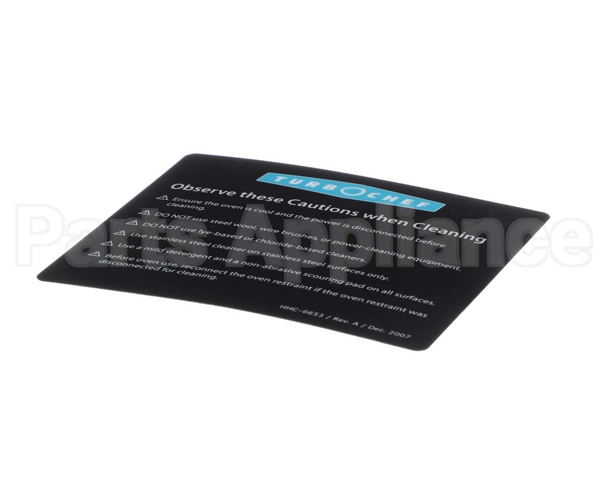 HHC-6653 Turbochef Label, Hhc, Cleaning And Servicing