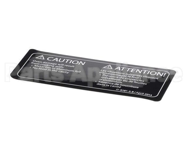 I1-9181-3 Turbochef Label, Caution, Empty Cavity,